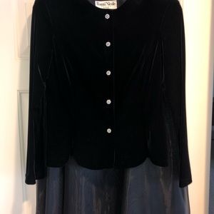 2 Piece Formal Velvet Jacket w/ Flowing Skirt